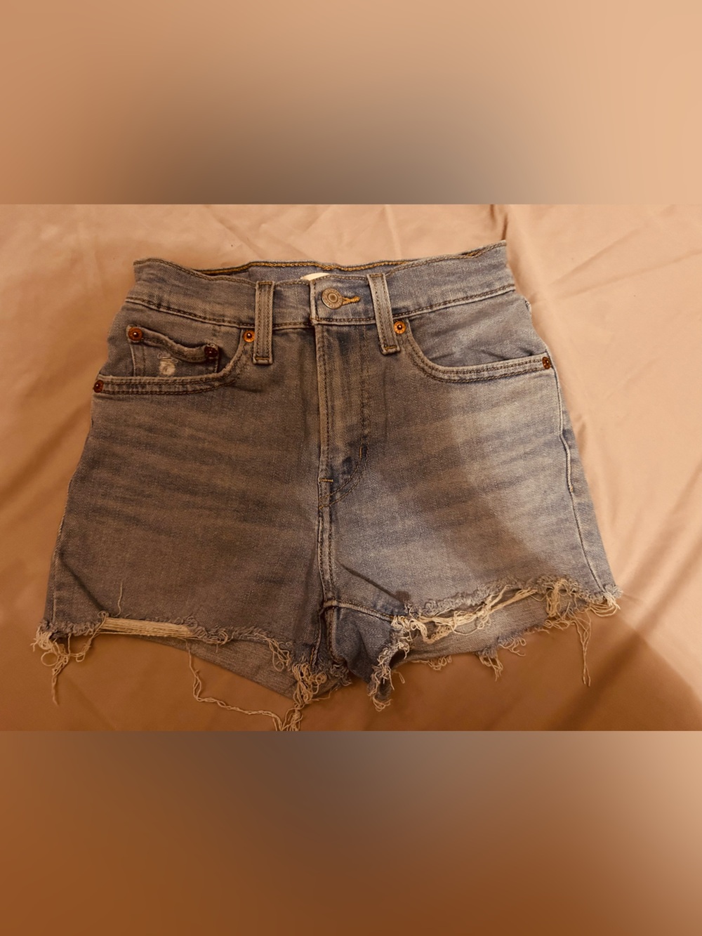 Levi’s Women's High-Rise Distressed Denim Shorts - Light Blue Size 24